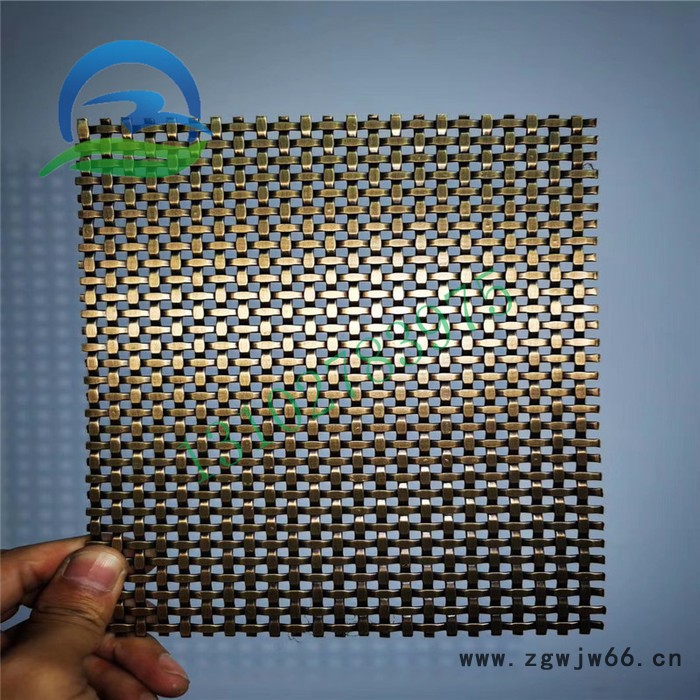 乾卓 镀铜金属网方孔网格不锈钢菱形孔筛网屏风装饰网格金属幕墙网图2