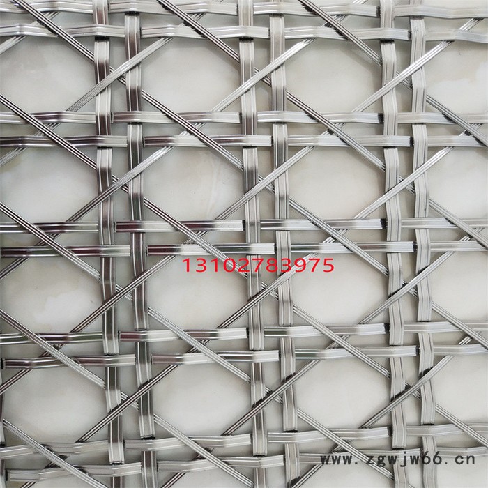 乾卓 金属装饰网帘不锈钢菱形孔网格金属圆环网帘玻璃夹层金属网电梯轿厢装饰网图4