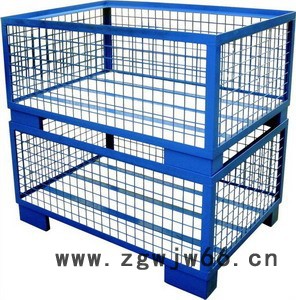 供应云彩网箱托盘、钢托盘、金属网箱、踏台、周转箱、堆垛货架、料架车、仓库笼、铁板箱、巧固架、物流台车、周转筐、轮胎架图2