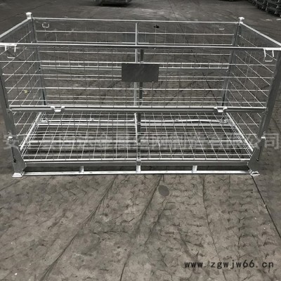 仓储笼 ** 金属网筐仓库笼 镀锌折叠移动式牵引仓储笼