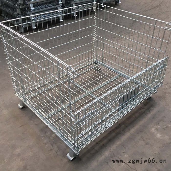 【金帆】 厂家直销 折叠式仓储笼 金属网格  带轮仓储笼 仓储物流箱可定做图2