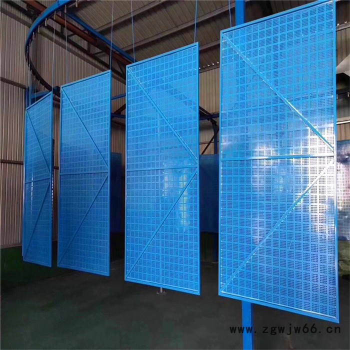 全钢爬架网 高层建筑工地安全防护蓝色圆孔金属网板 冲孔爬架网片峰尚安丝网图8