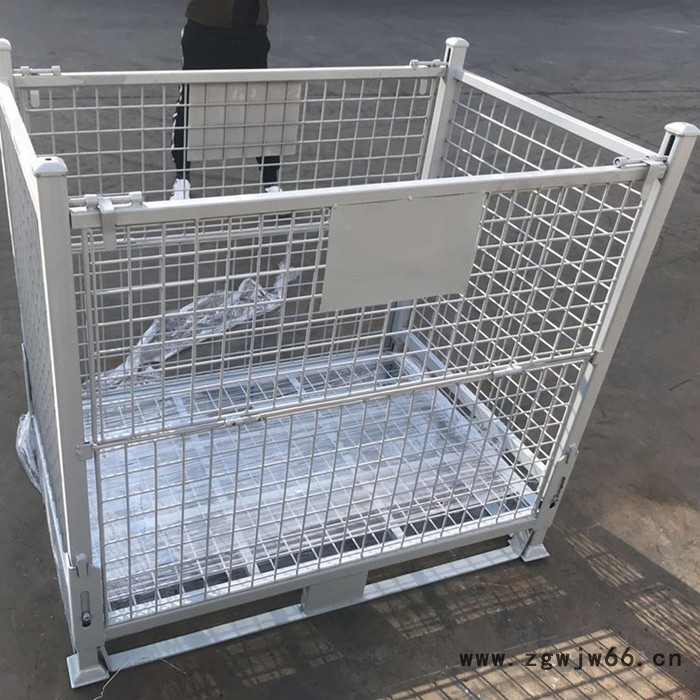 可折叠式仓储箱 金属网格周转筐 蝴蝶笼 仓储笼图4
