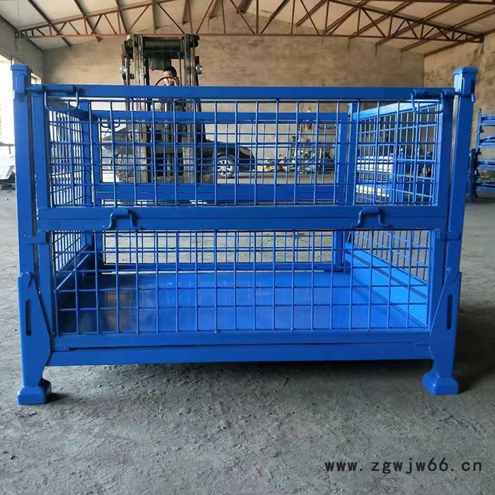 可折叠式仓储箱 金属网格周转筐 蝴蝶笼 仓储笼图6
