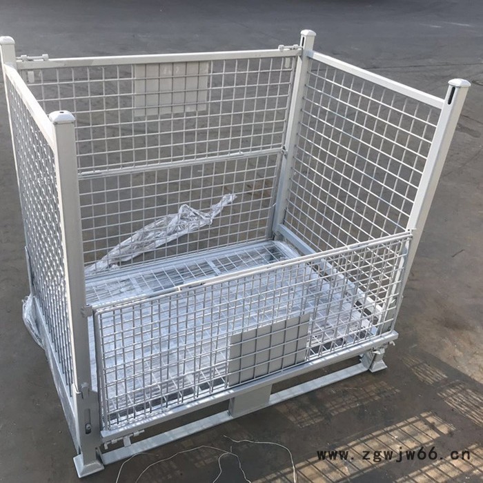 可折叠式仓储箱 金属网格周转筐 蝴蝶笼 仓储笼图2