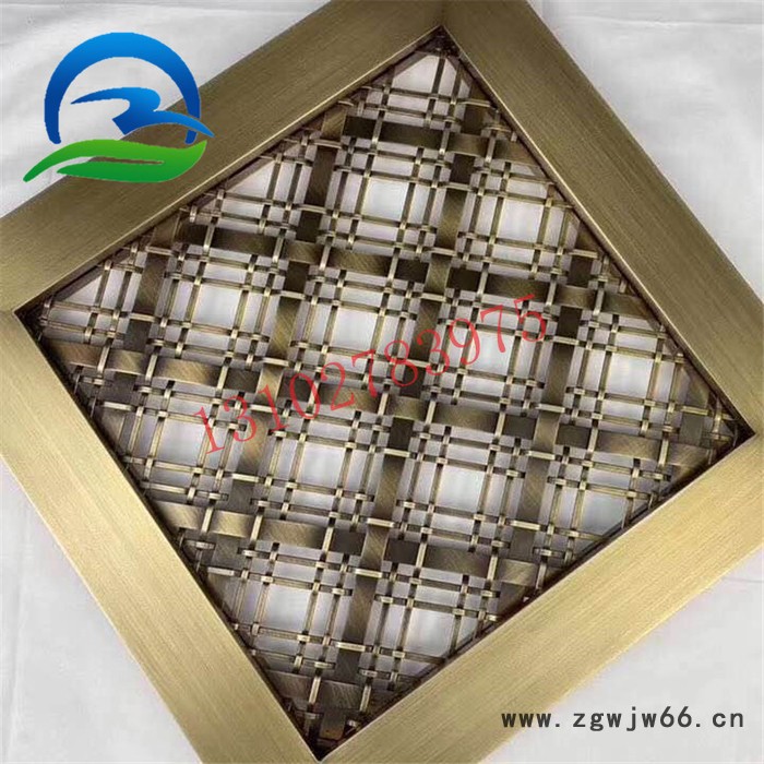 乾卓不锈钢网格金属网帘 不锈钢扁丝编织网格 铜丝网格不锈钢幕墙网屏风装饰筛网图2