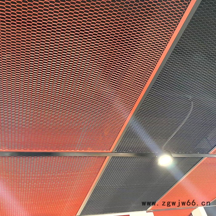 粤艺佰菱形网格铝天花， 过道金属网铝板吊顶， 菱形网格天花铝板定制图8
