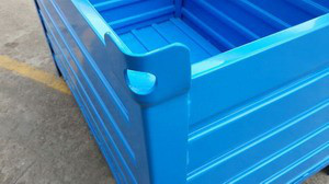 供应云彩铁板箱、铁皮箱、金属波纹板箱、料桶、仓库笼、周转筐、金属网箱、堆垛架、工位车、置物车、手推车、巧固架、物流台车图2