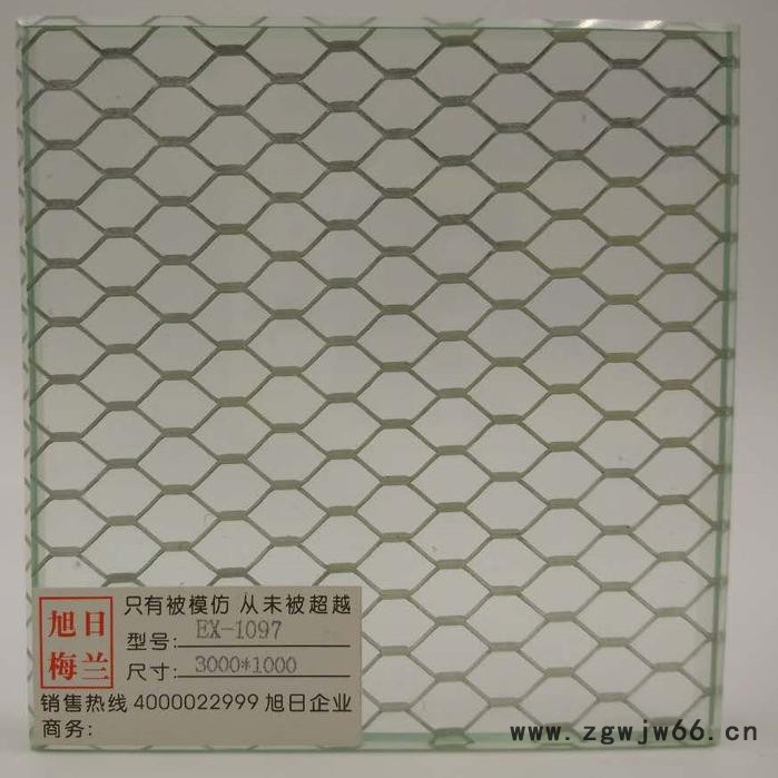 旭日梅兰金属丝夹胶玻璃 进口金属网夹胶玻璃图3