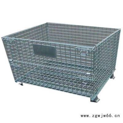 湖南若金A型800*600*640折叠式Q235碰焊镀锌仓储笼打折直销仓库笼蝴蝶笼金属网箱折叠笼铁笼