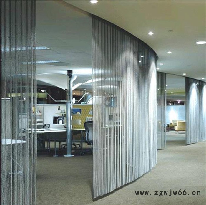 毅正筛网厂 门店展厅装饰金属网垂帘 写字楼装饰金属网帘 定做图2