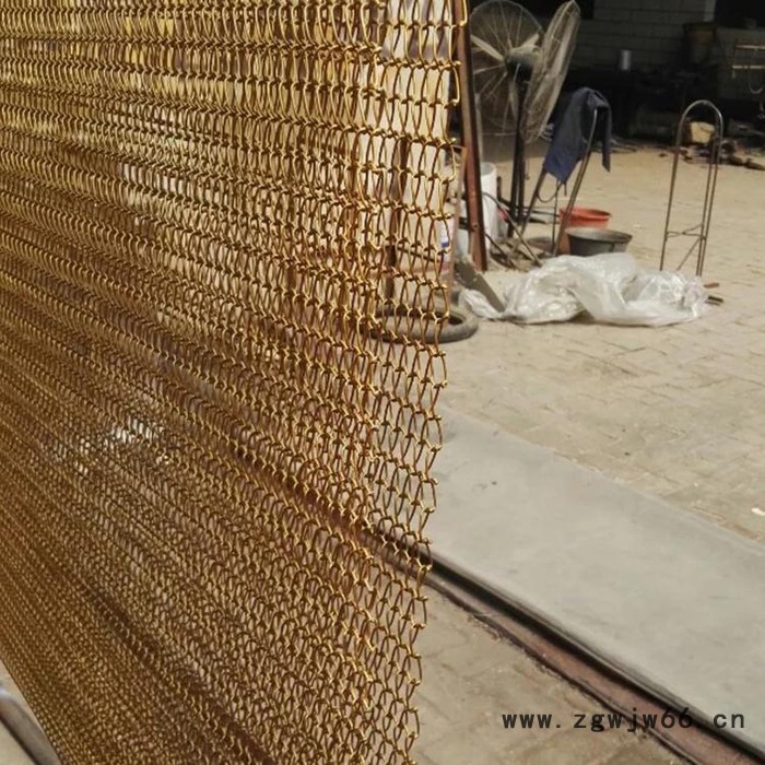 河北金属装饰网厂家 直销  编织螺旋网帘 金属网帘厂家  定做金属装饰网图2