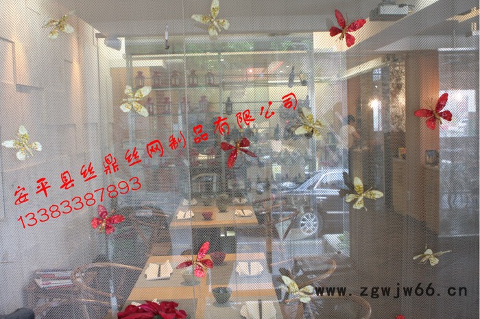 金属网帘 金属装饰网 室内金属网帘 金属垂帘 酒店网咖 商场装饰网帘 吊顶 不锈钢网铝丝材质图5