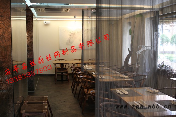 金属网帘 金属装饰网 室内金属网帘 金属垂帘 酒店网咖 商场装饰网帘 吊顶 不锈钢网铝丝材质图4
