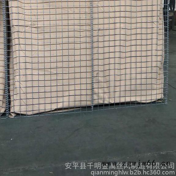 新疆军事金属网掩体 土工布防洪墙 可折叠铁丝网  沙土掩体 出口标准图3