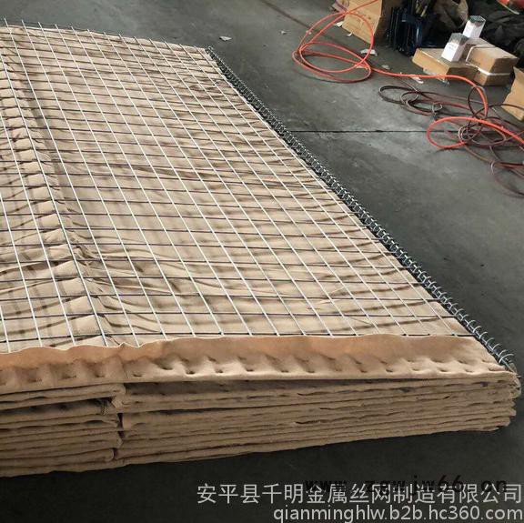 新疆军事金属网掩体 土工布防洪墙 可折叠铁丝网  沙土掩体 出口标准图5