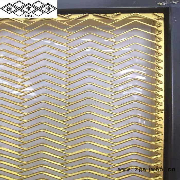 铝单板装饰网 氟碳铝拉网 幕墙天花装饰网 铝板拉伸网  工业异型铝型材 波浪形菱形可加工定制  金色金属网 安平**图3