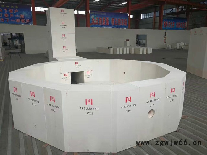 AZS33#YWS电熔锆刚玉熔铸耐火材料 耐磨锆刚玉砖、锆刚玉挡板砖、刚玉挡火板、热震稳定性好耐火材料图8