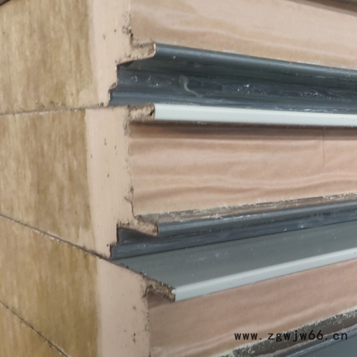 聚氨酯封边岩棉夹芯板A级防火岩棉板50mm保温板100mm保温棉彩钢板外墙隔音材料