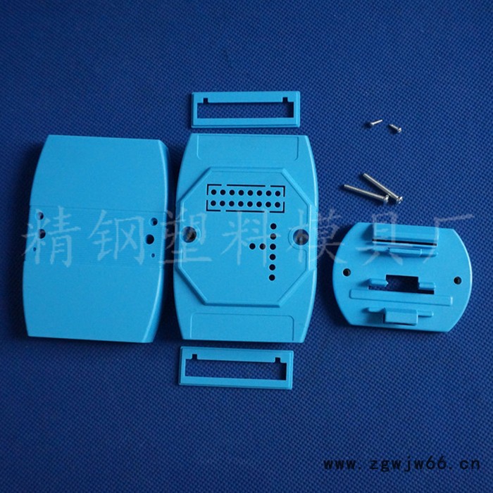 精钢** 模拟量测量模块盒 数据采集器外壳4-08-1尺寸100X70X25淡蓝 模具加工 注塑图2