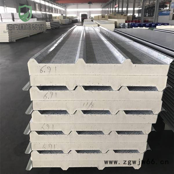 【聚氨酯板】定制冷库聚氨酯夹芯彩钢板保温材料防火防水墙板图2