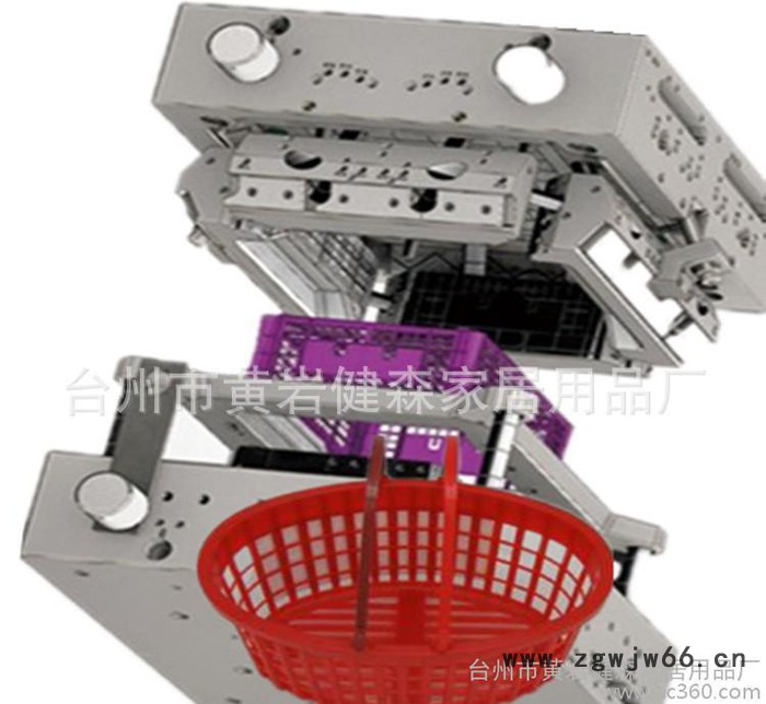 找塑料周转箱模具加工制造 注塑果蔬筐模具 黄岩杨娩子模具订做图2