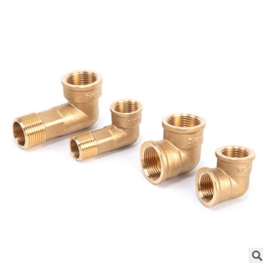 外贸出口沙特CW611N90度加长铜弯头FF水表箱水管接头加厚三通配件图2