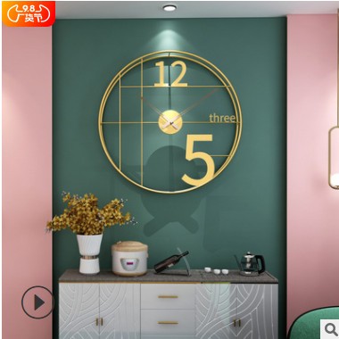 新品简约现代家用艺术钟表创意轻奢表时钟挂墙北欧极简客厅挂钟厂图2