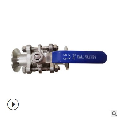 三片式快装纹球阀 不锈钢单向工业二通式浮动球阀Q81F 厂家批发图2