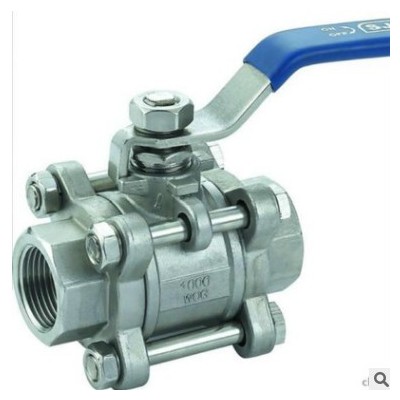 不锈钢三片式球阀/丝扣/对焊/高平台/304 /201阀门/厂家直销 4分