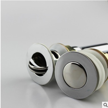 厂家直供 玻璃盆无孔亮光台盆下水面盆下水头 加厚电镀翻板下水器图2