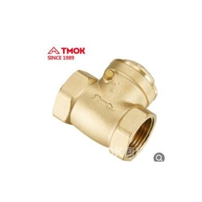 TMOK唐科阀门dn25黄铜卧式止回阀4分6分1寸内螺纹旋启式铜止回阀