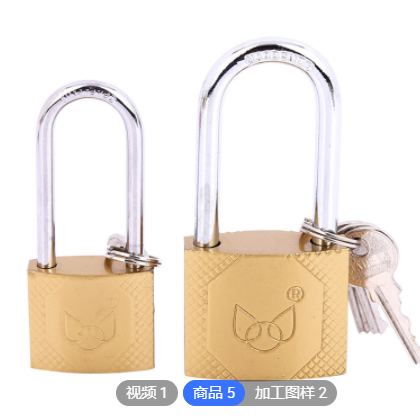 仿铜挂锁多规格家用挂锁学生衣柜电表箱抽屉提铜锁通开小挂锁批发图2