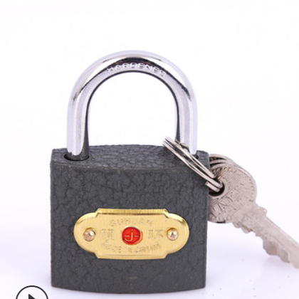 小挂锁 灰色挂锁学校家用办公安全锁头防撬一字灰铁制挂锁批发图3