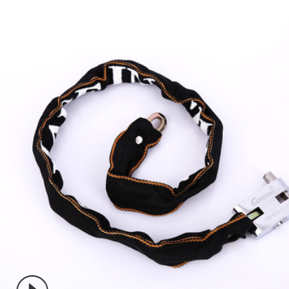 现货供应方头布链锁 包布防水链条锁摩托车锁电动车店铺布链条锁图2