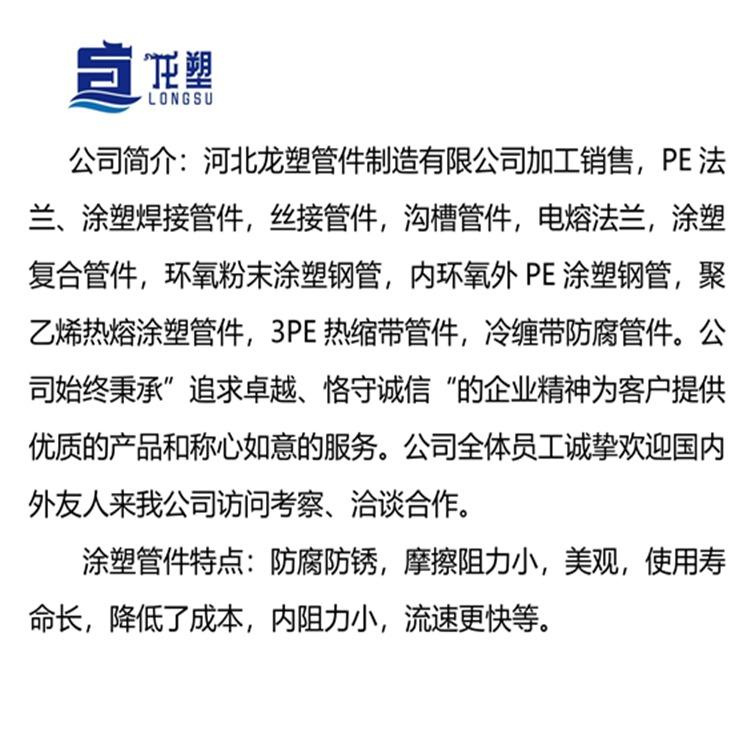 龙塑 双环氧涂塑喷涂弯头 22.5度弯头厂家制造