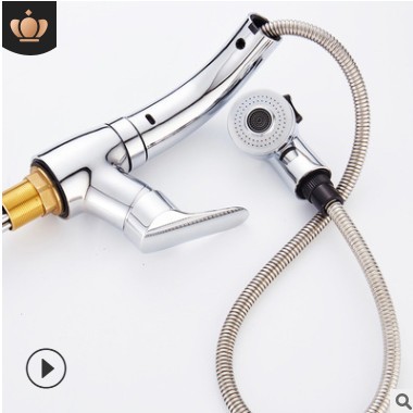 法奥卫浴 全铜主体抽拉式面盆冷热水龙头 可升降洗脸盆万向水龙头图2