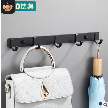 太空铝免打孔门后挂衣钩 卫生间浴室强力粘钩墙壁衣帽钩门背排钩图2