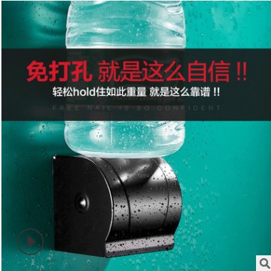 免打孔厕纸盒 卫生间挂壁式抽纸卷纸盒纸巾架厕所防水家用草纸盒图2