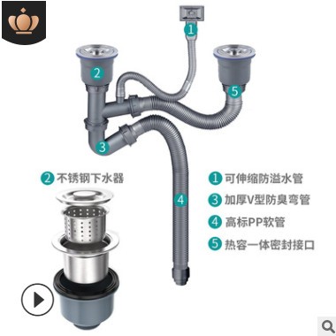 法奥卫浴 304不锈钢厨房洗菜盆水槽双槽 洗碗盆洗菜盆套装图2