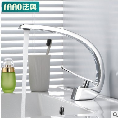 法奥卫浴 跨境产品 全铜面盆冷热水龙头 创意台盆洗脸洗手盆龙头图3