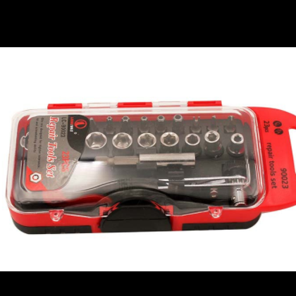 带棘轮扳手碳钢品质礼品盒装批头套装 车家多功能工具套装23PCS图2