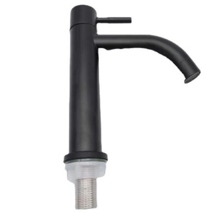 304不锈钢水龙头单冷面盆龙头 黑色烤漆龙头水嘴加高水嘴厂家直销图3