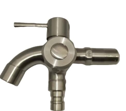 304不锈钢加重龙头 多功能一进二出双用侧开洗衣机水龙头厂家直销图2