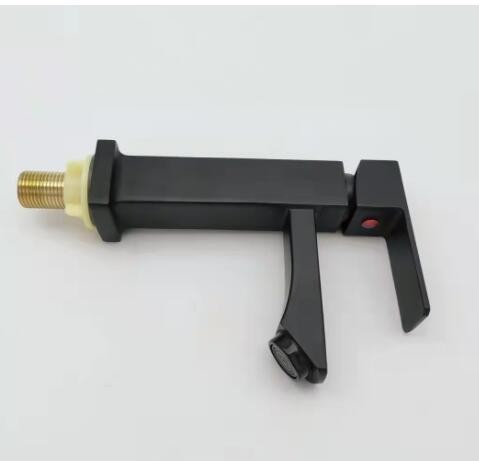 黑色四方脸盆单冷水龙头 锌合金方形面盆单孔卫浴龙头 厂家直销图3