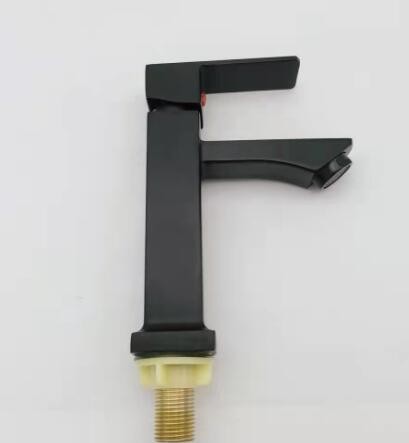 黑色四方脸盆单冷水龙头 锌合金方形面盆单孔卫浴龙头 厂家直销图2