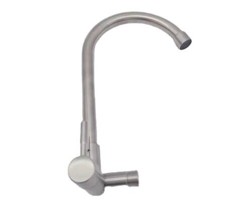 304不锈钢厨房水龙头角式单冷水龙头拉丝水槽入墙式龙头厂家直销图2