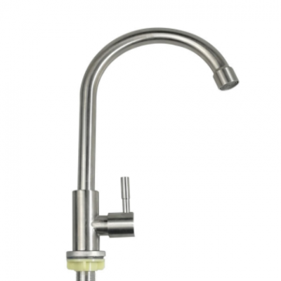 厨房旋转水龙头304单孔菜盆合金龙头单冷立式大弯七字水龙头