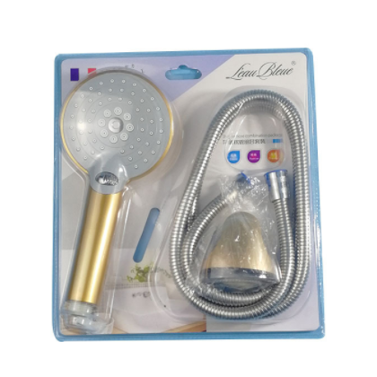 厂家批发花洒金色开关花洒加密管吸塑三件套装整件花洒三件套图3