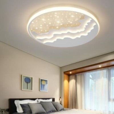 现代简约吸顶灯圆形卧室灯时尚个性书房灯男女儿童房间灯客厅灯具